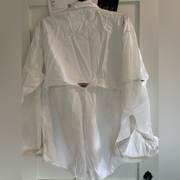 Men’s Colombia Performance Cotton Shirt White Sz L - Picture 2 of 8